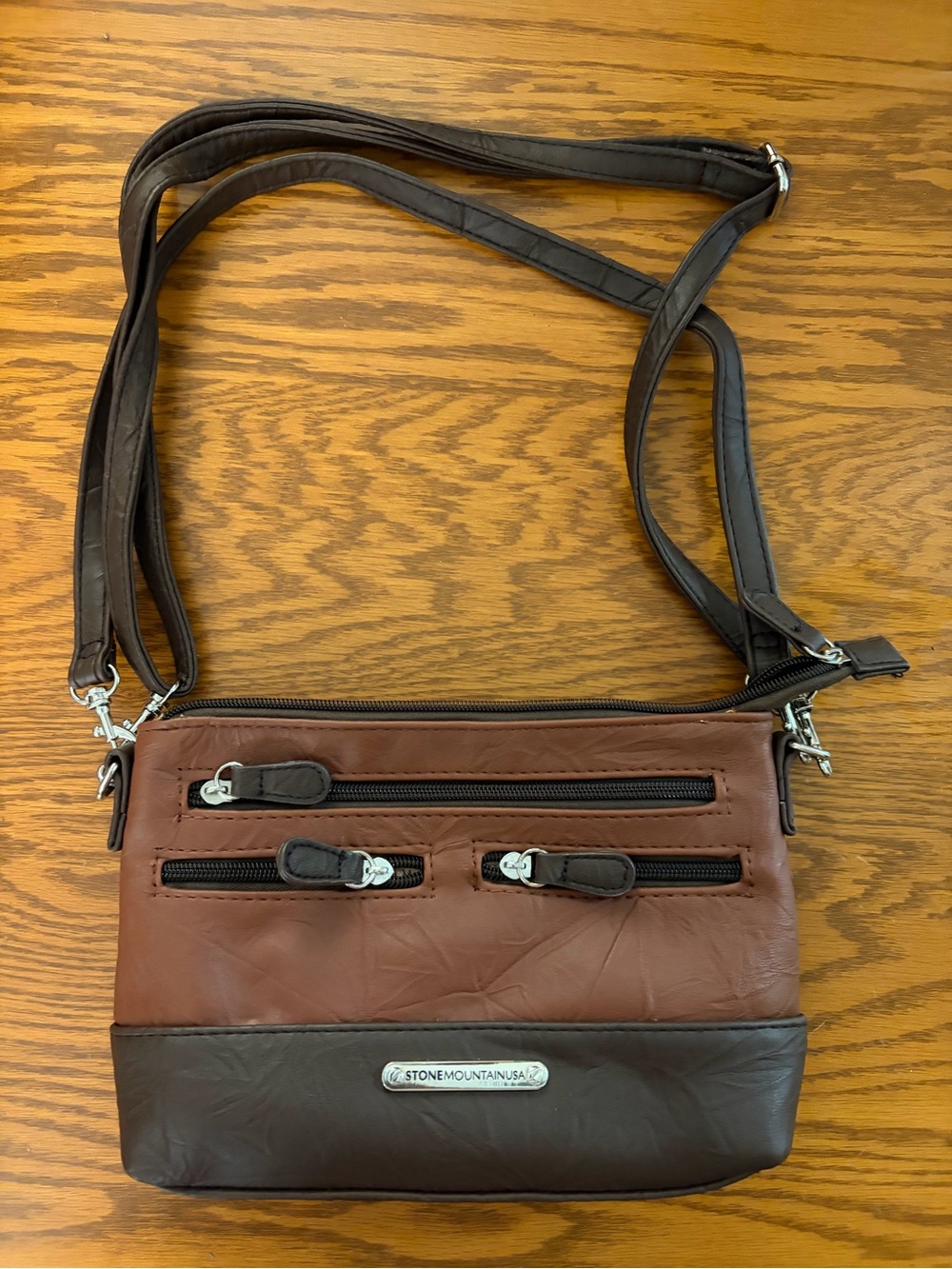 Stone Mountain Accessories Brown and Dark Brown Crossbody Messenger Bag for Men